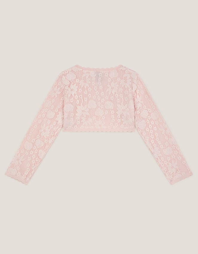 Emilia Lace Scallop Cardigan, Pink (PINK), large