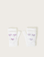Fuzzy Heart Capped Gloves, Multi (MULTI), large