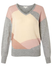 Colour-Block Jumper, Grey (GREY), large