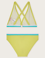 Colour Block Bikini Set, Green (LIME), large