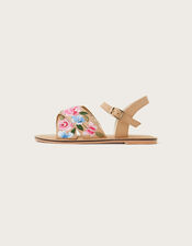 Floral Embroidered Sandals, Multi (MULTI), large