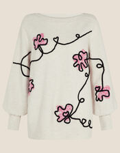 Linde Cornelli Flower Jumper, Camel (BEIGE), large