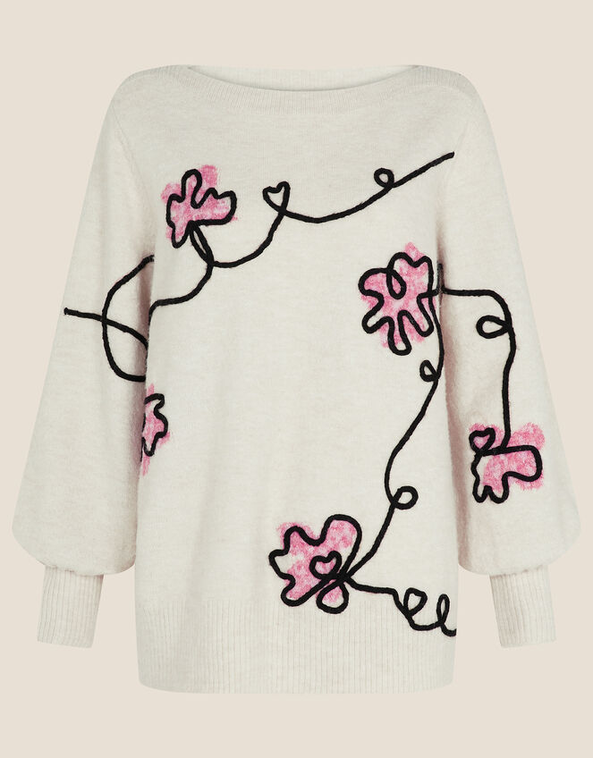 Linde Cornelli Flower Jumper, Camel (BEIGE), large