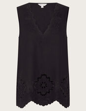 Cara Cutwork Top, Black (BLACK), large