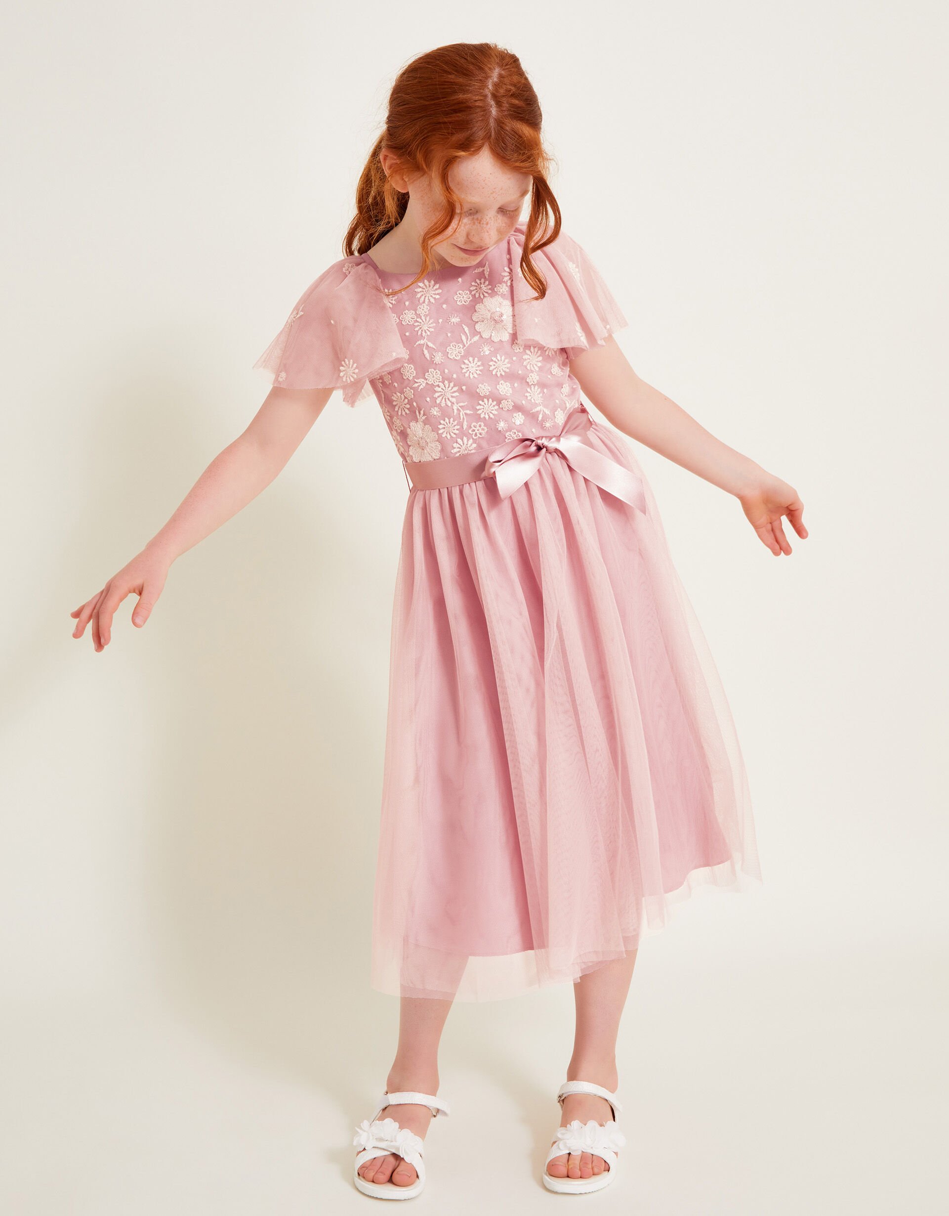 Giselle Embellished Floral Dress Pink