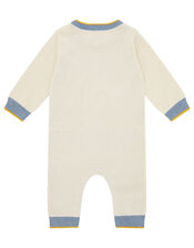 Newborn Baby Leopard Sleepsuit in Organic Cotton, Ivory (IVORY), large