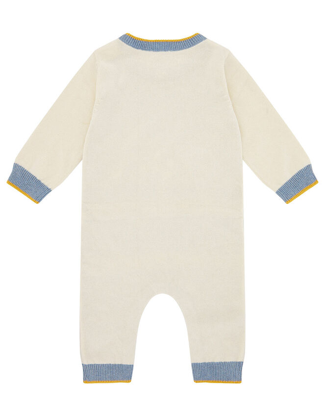 Newborn Baby Leopard Sleepsuit in Organic Cotton, Ivory (IVORY), large