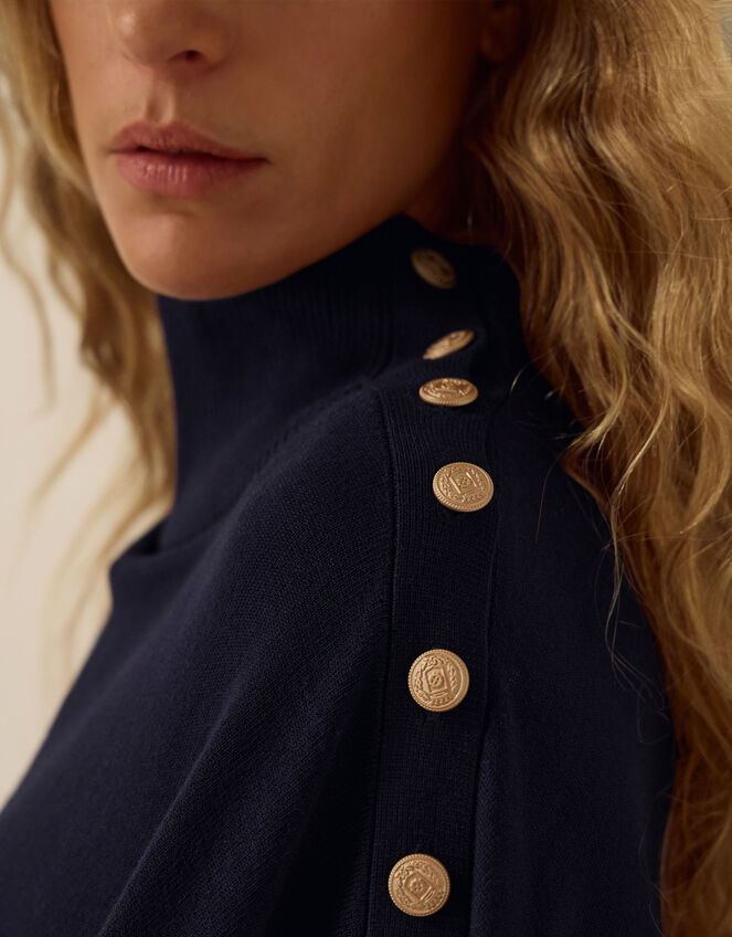 Bae Button Cape, Blue (NAVY), large