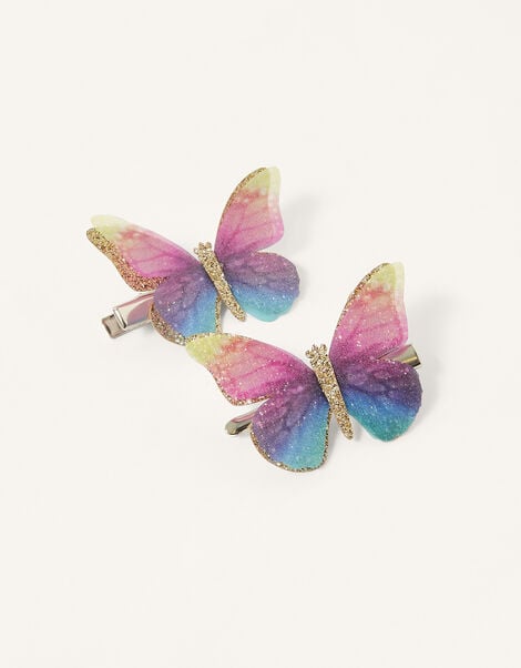Rainbow Butterfly Hair Clip Twinset, , large