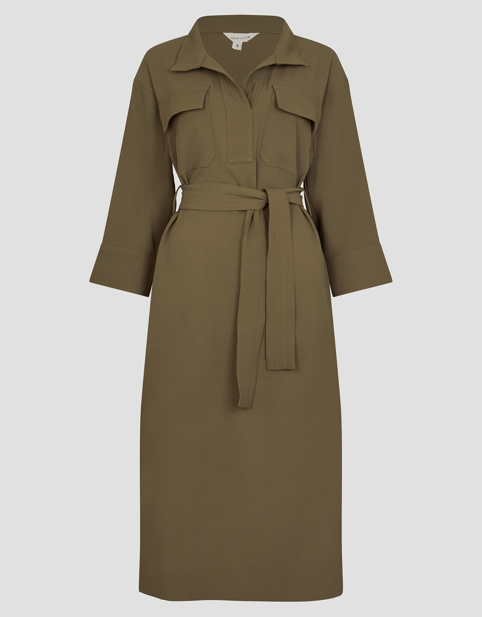 Grace Cargo Midi Shirt Dress Green
