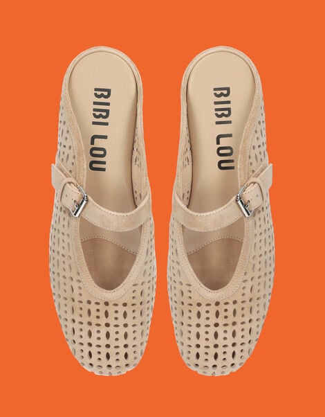 Bibi Lou Maia Suede Mule Flats, White (OFF WHITE), large