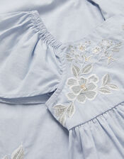 Asha Embroidered Top and Trousers Set, Blue (BLUE), large