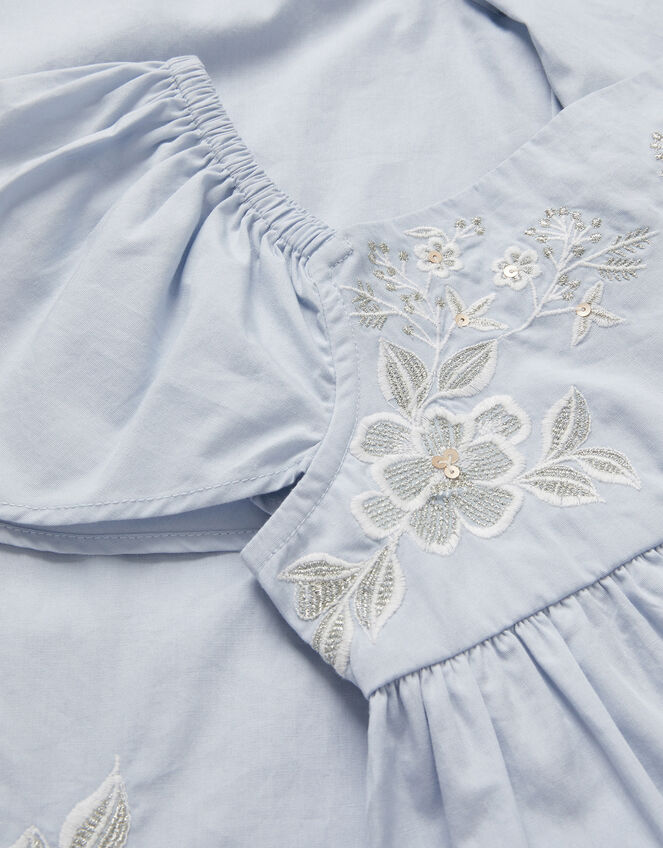 Asha Embroidered Top and Trousers Set, Blue (BLUE), large