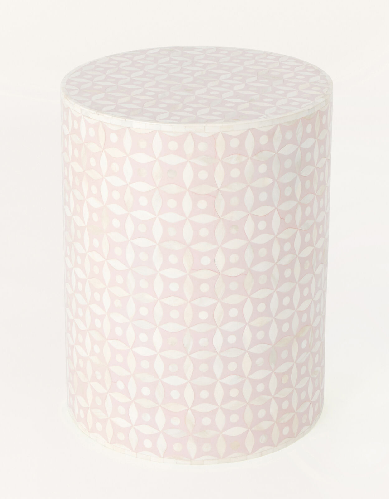 Patterned Cylinder Bedside Table