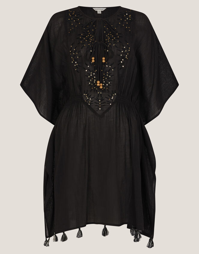 Jada Embellished Mini Kaftan, Black (BLACK), large