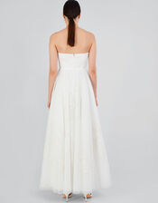 Donna Embroidered Bandeau Maxi Wedding Dress, Ivory (IVORY), large