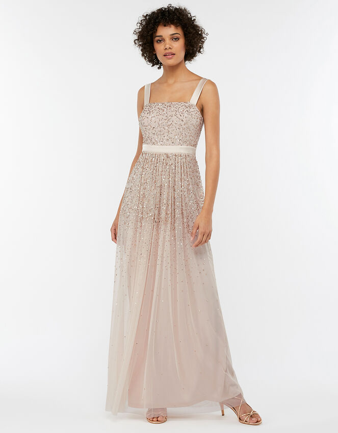 Leila Embellished Bridesmaid Dress, Nude (NUDE), large