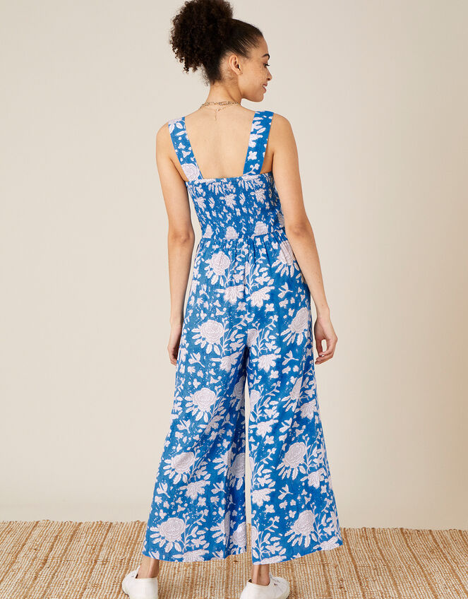 ARTISAN STUDIO Printed Jumpsuit, Blue (BLUE), large