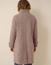 Belle Funnel Neck Boucl&eacute; Coat, Mink (MINK), large