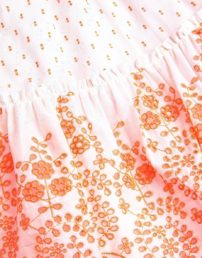 Broderie Tiered Cotton Sundress, White (WHITE), large