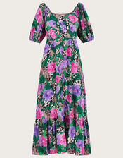 Effie Print Tea Dress, Camel (CAMEL), large