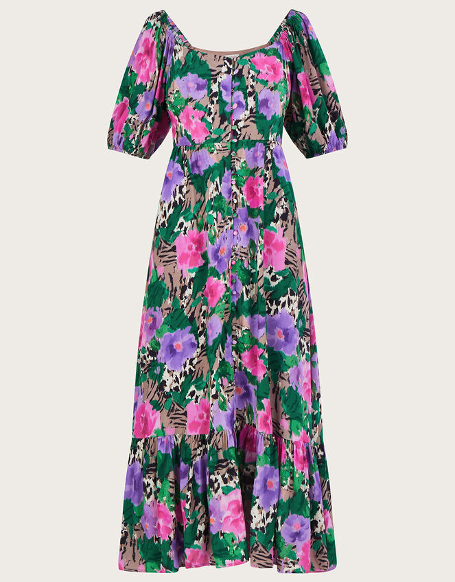 Effie Print Tea Dress, Camel (CAMEL), large