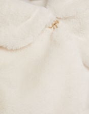 Faux Fur Collared Shrug, Ivory (IVORY), large