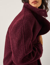 Freya Bouclé Coat, Red (BURGUNDY), large