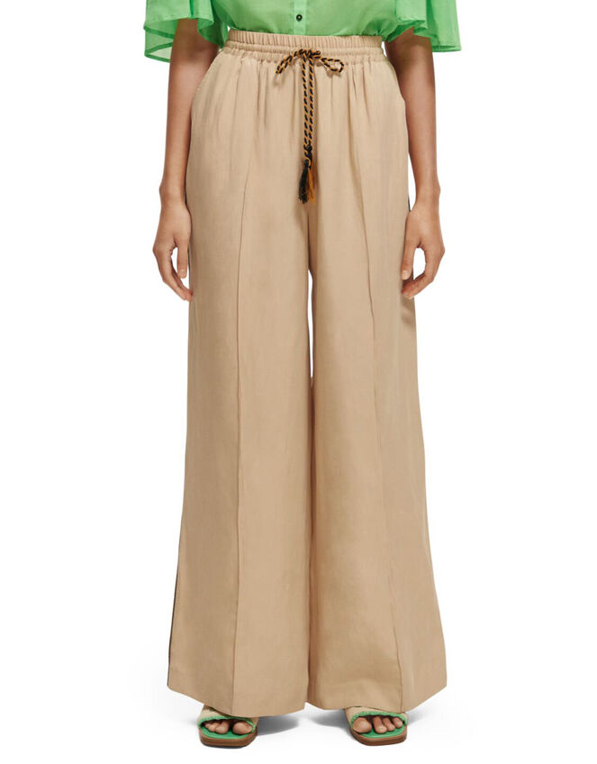 Scotch and Soda Hope High-Waisted Trousers Shorter Length, Natural (NEUTRAL), large