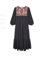 Maison Hotel Sasha Embroidered Tunic Maxi Dress, Black (BLACK), large