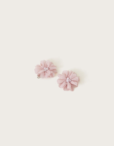 Rosette Pearl Hair Clips Set of Two, , large