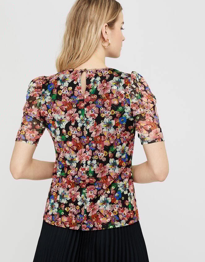 Flore Floral Mesh Top, Multi (MULTI), large