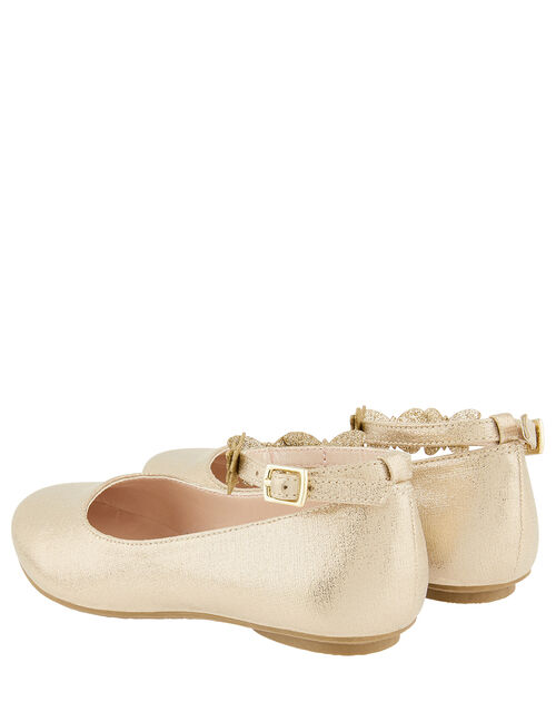 Asser Håndværker hundehvalp Butterfly Strap Shimmer Ballerina Shoes Gold | Girls Flat Shoes | Monsoon  Global.