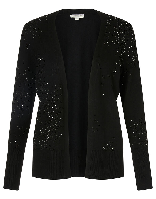 Hotfix Gem Cardigan with Sustainable Viscose, Black (BLACK), large