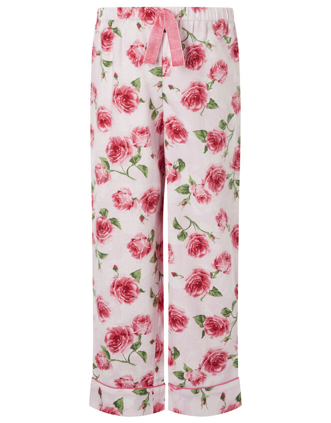 Rose Flannel PJ Set in Organic Cotton, Pink (PINK), large