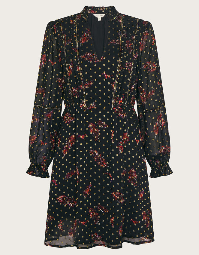 Ottilie Print Tea Dress Black | Smartwear | Monsoon Global.