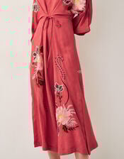 Jasmine Kimono Midi Dress, Orange (RUST), large