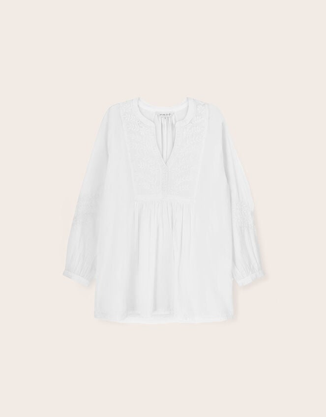 East Alva Hand-Chikankari Embroidered Top, White (WHITE), large
