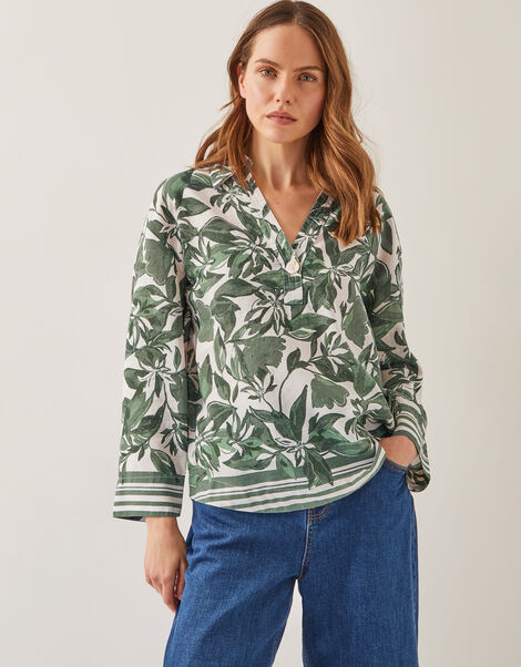 Clover Floral Print Blouse, Green (GREEN), large