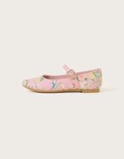 Patent Floral Ballerina Flats, Pink (PINK), large