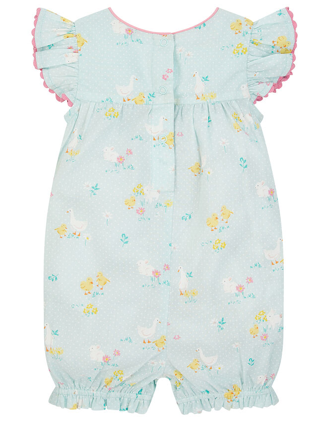 Newborn Chick Printed Romper , Blue (BLUE), large