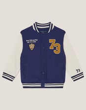 Varsity Bomber Jacket, Blue (BLUE), large