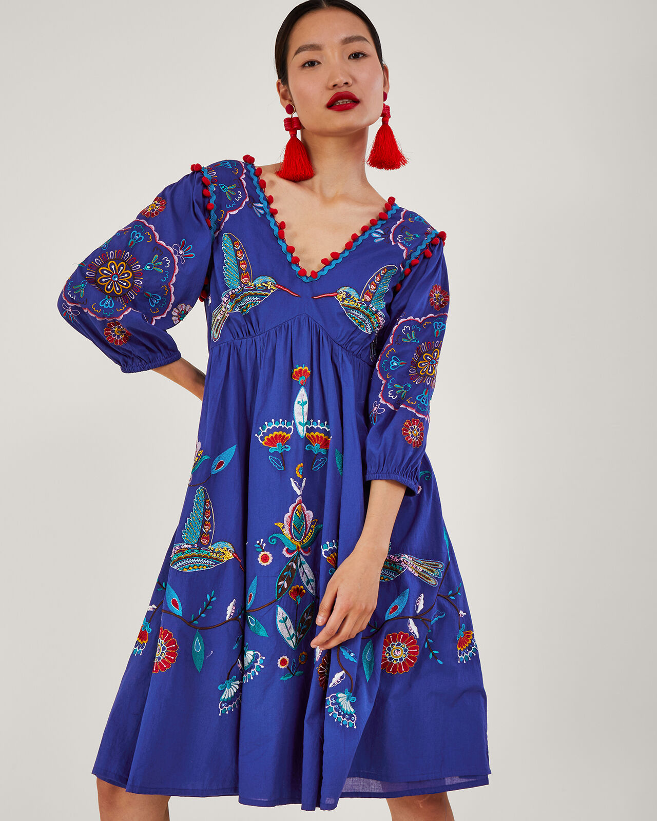 Monsoon cobalt blue dress clearance