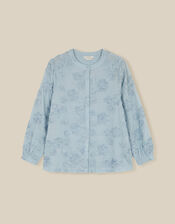 Blair Floral Appliqu&eacute; Blouse, Blue (BLUE), large