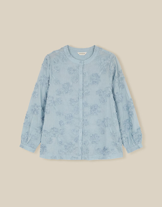 Blair Floral Appliqu&eacute; Blouse, Blue (BLUE), large