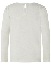 Unicorn Long-Sleeved T-shirt in Organic Cotton, Camel (OATMEAL), large