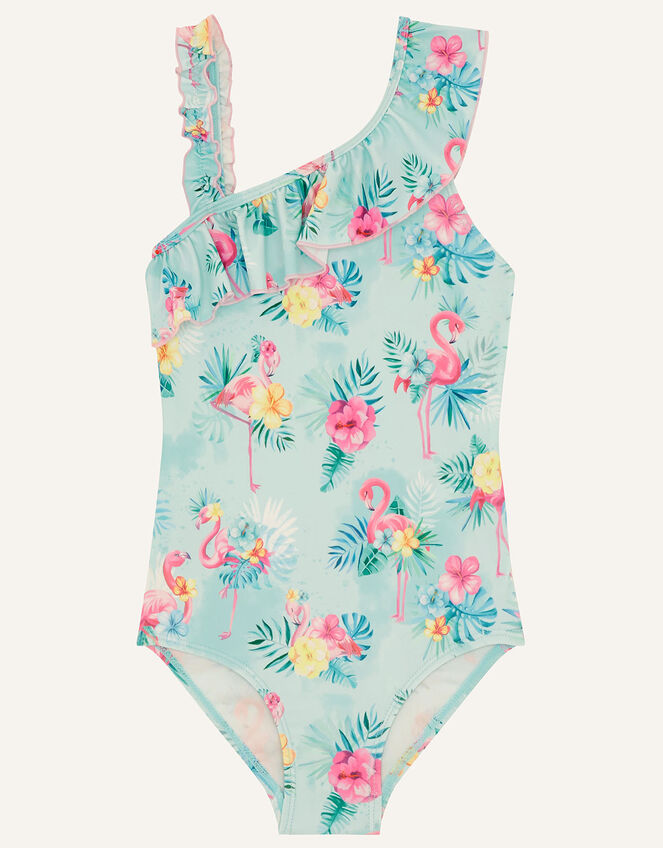 Florence Flamingo Swimsuit, Blue (AQUA), large