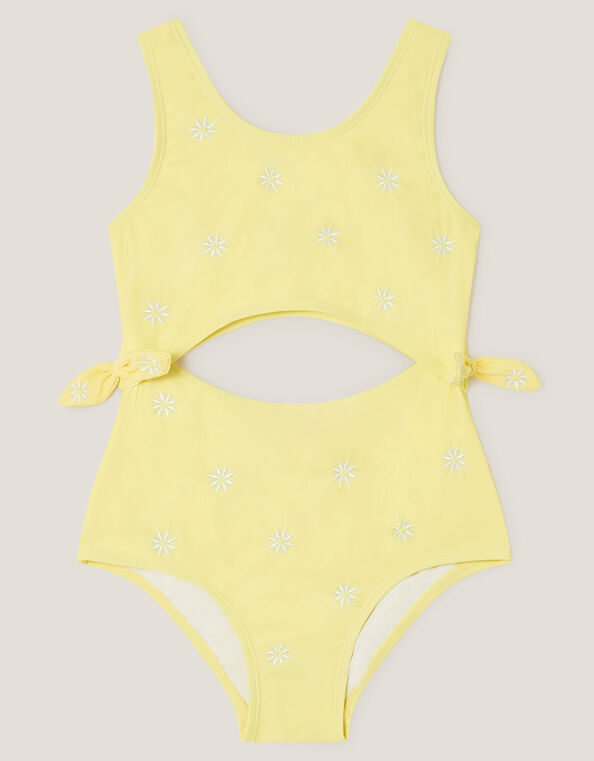 Amalfi Daisy Embroidered Swimsuit, Yellow (YELLOW), large
