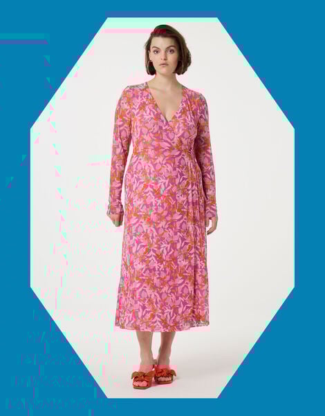 Fabienne Chapot Natty Wrap Midi Dress, Pink (PINK), large