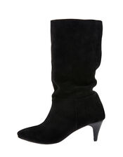 Caroline Suede Slouch Boots, Black (BLACK), large
